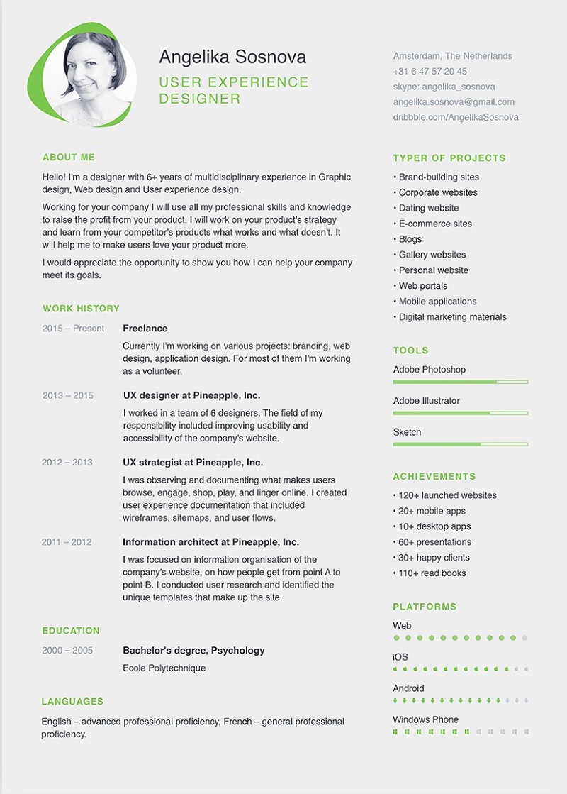 green resume