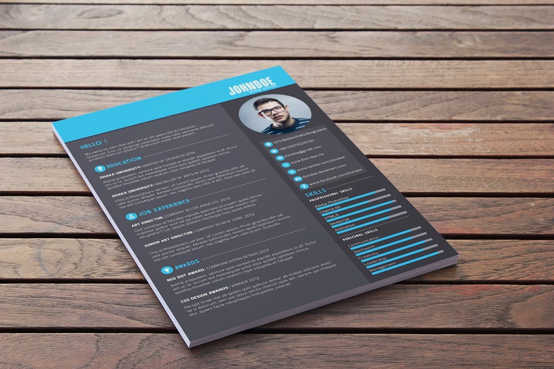 Free Clean Resume PSD Template