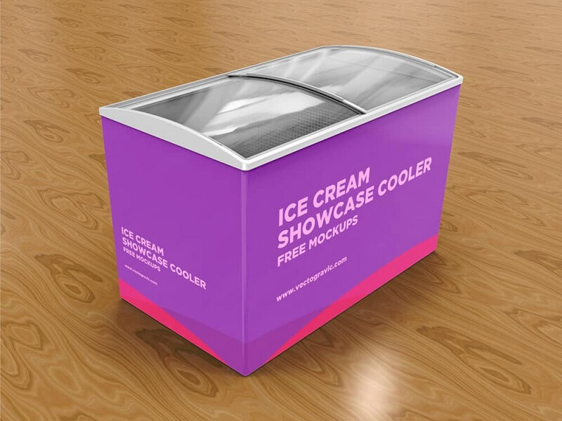 Ice Cream Showcase Cooler Free PSD