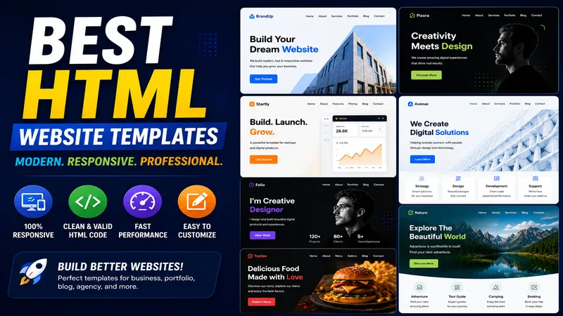 Best HTML Website Templates In 2026
