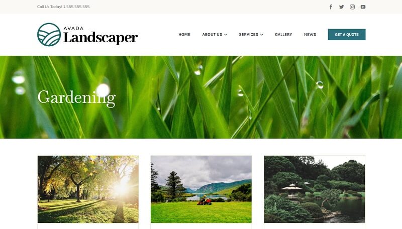 Avada garden WordPress theme