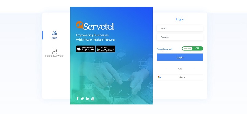 Procedure for Servetel Login