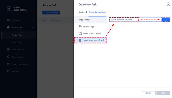 Create Backup Task