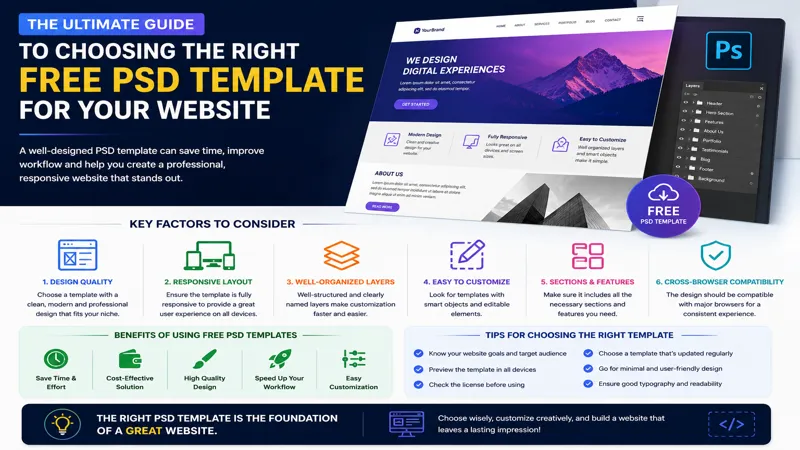 Free PSD Template for Website