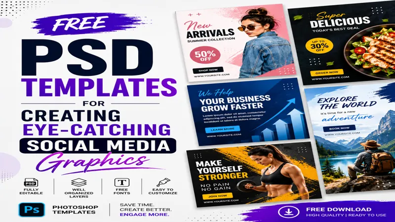 Free PSD Templates for Social Media Graphics