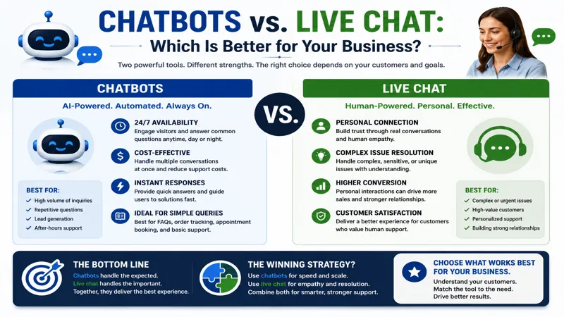 Chatbots vs Live Chat for Business