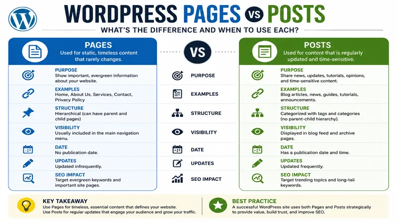 WordPress Pages vs Posts
