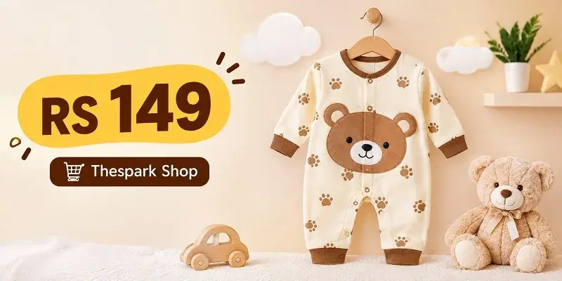 RS 149 Bear Design Long-Sleeve Baby Jumpsuit Thespark Shop