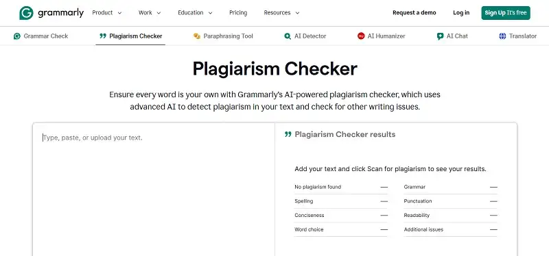 Grammarly Plagiarism Checker Tool