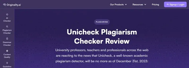 Unicheck Plagiarism Checker Tool